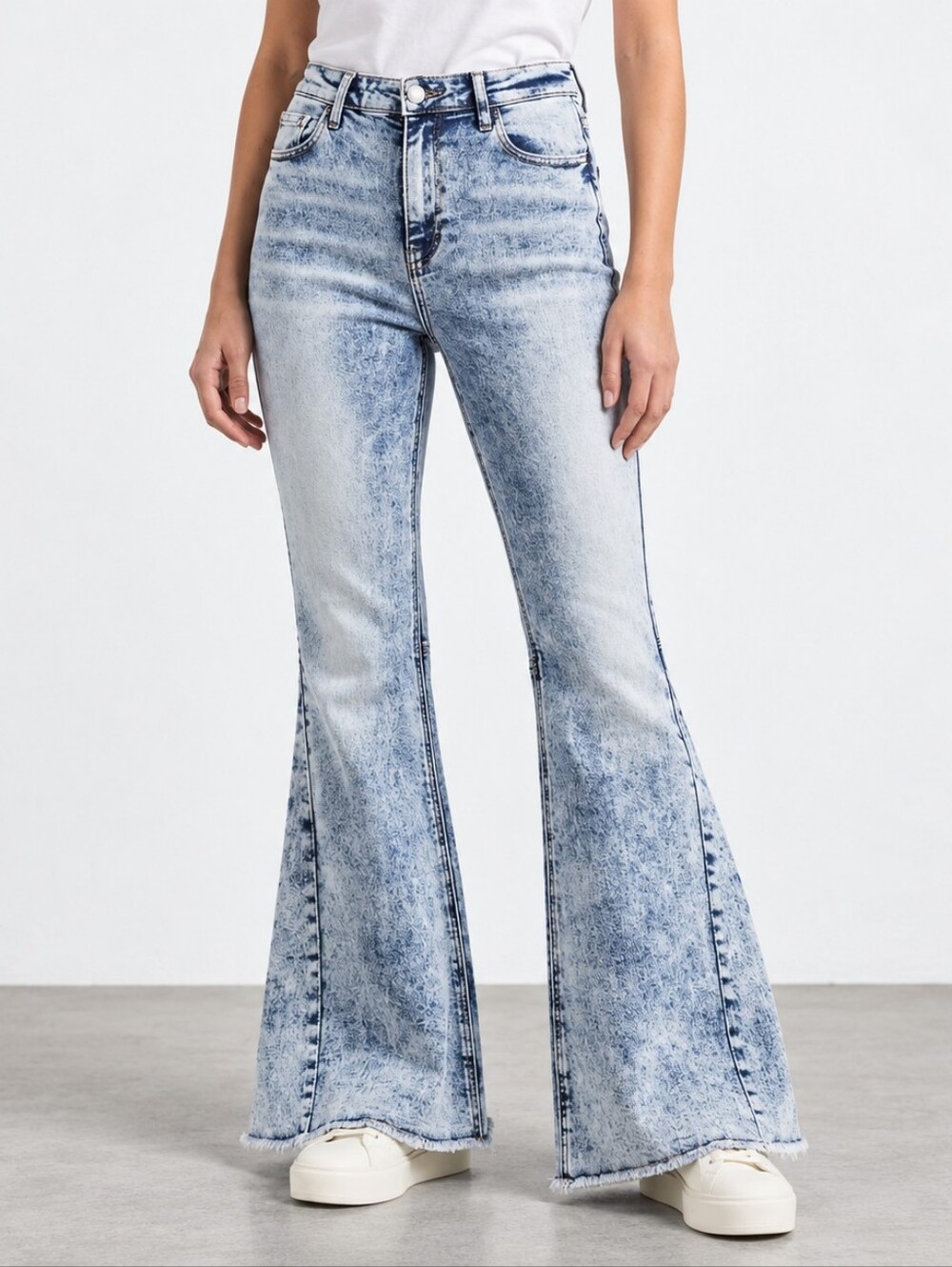 🆕️ Flying Monkey High Rise Super Flare Jean in Lips Like Sugar Acid Wash